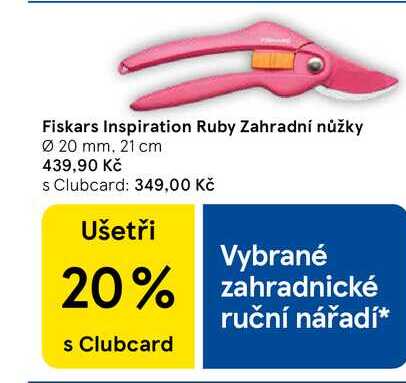 Fiskars Inspiration Ruby Zahradní nůžky, Ø 20 mm. 21 cm
