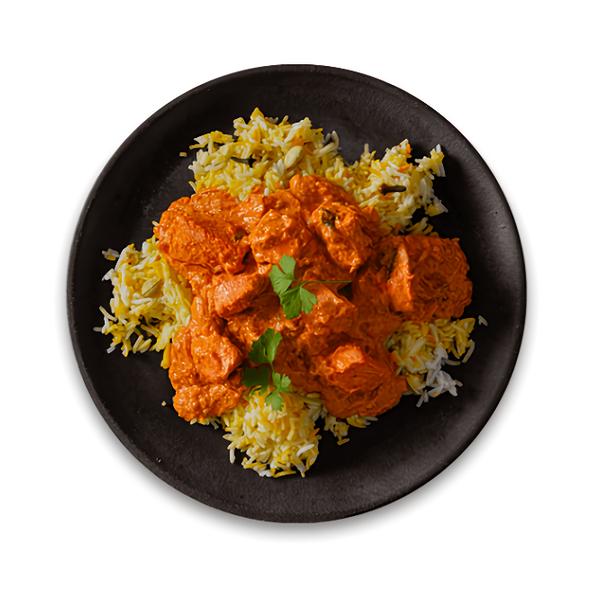 Authentic Kuřecí Tikka Masala s barevnou rýží