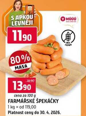 Farmářské špekáčky 100g
