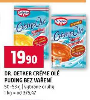 DR. OETKER CRÉME OLÉ PUDING BEZ VAŘENÍ 50-53 g vybrané druhy 