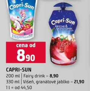 CAPRI-SUN 200 ml Fairy drink 330 ml Višeň, granátové jablko 