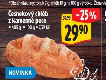 Česnekový chléb z kamenné pece 405 g 