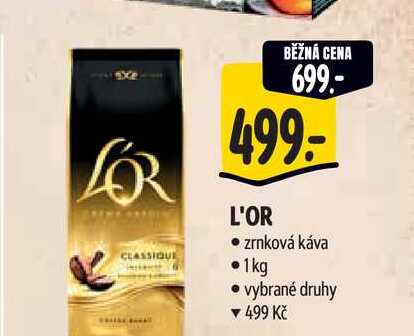   L'OR zrnková káva 1 kg