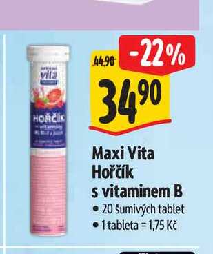   Maxi Vita Hořčík s vitaminem B  20 šumivých tablet 