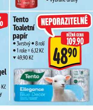 Tento Toaletní papír  3vrstvý  8 rolí 