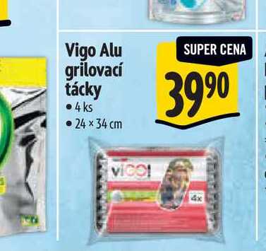 Vigo Alu grilovací tácky 4 ks 24 x 34 cm  