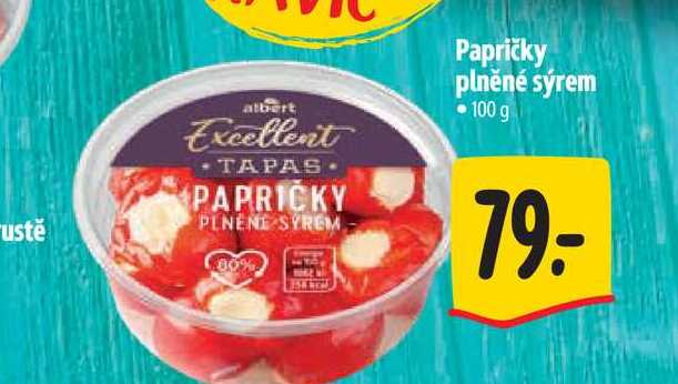  Papričky plněné sýrem 100 g   