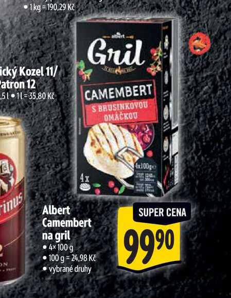   Albert Camembert na gril  4x100 g  