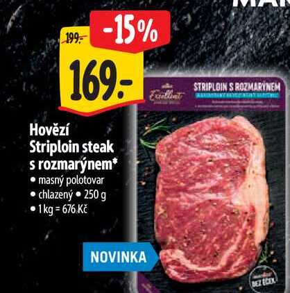  Hovězí Striploin steak s rozmarýnem 250 g