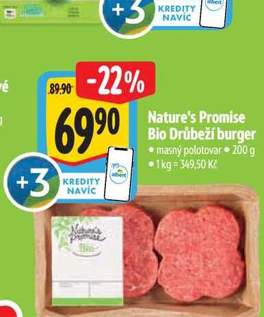  Nature's Promise Bio Drůbeží burger  200 g