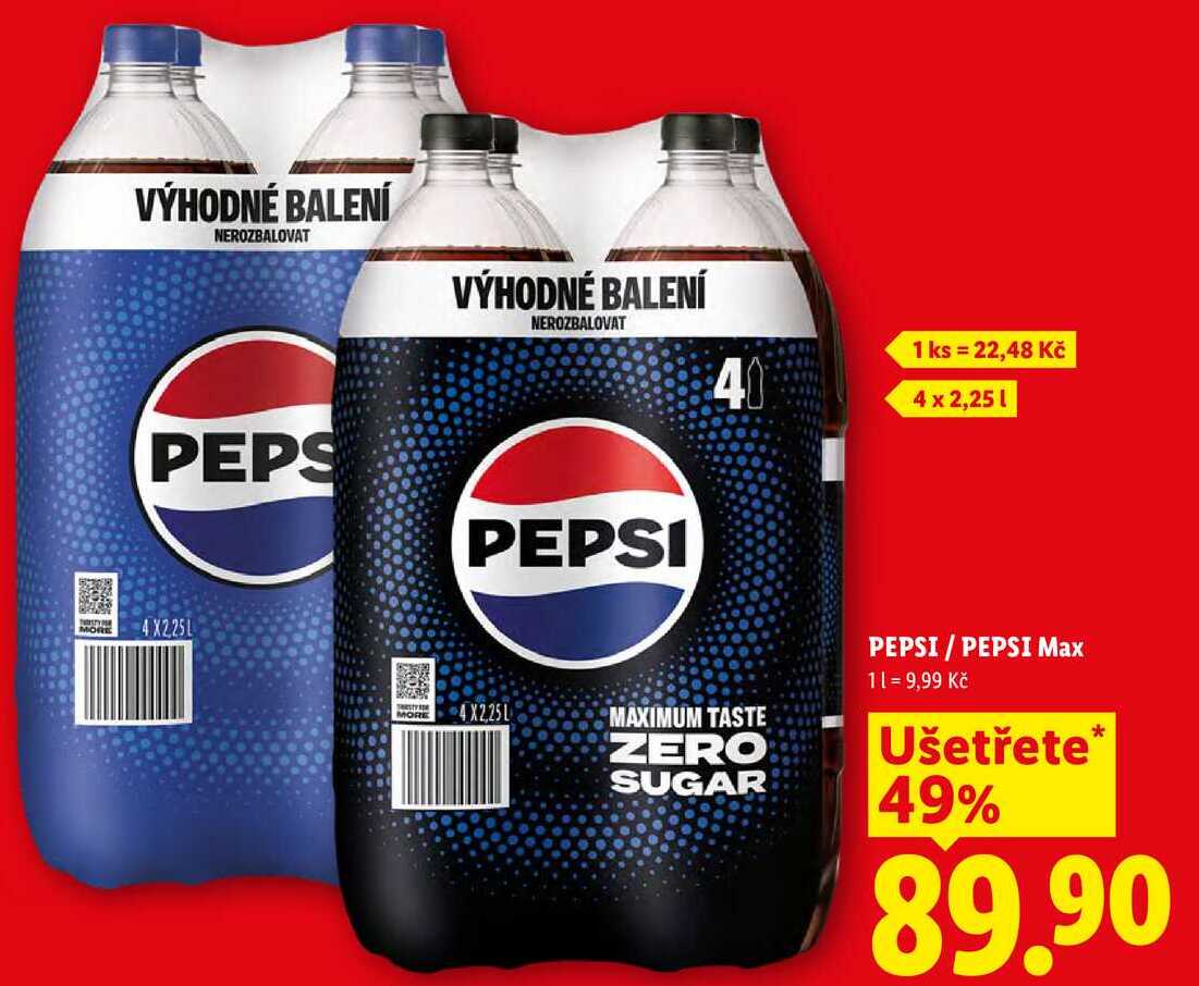 PEPSI/PEPSI Max, 4x 2,25 l