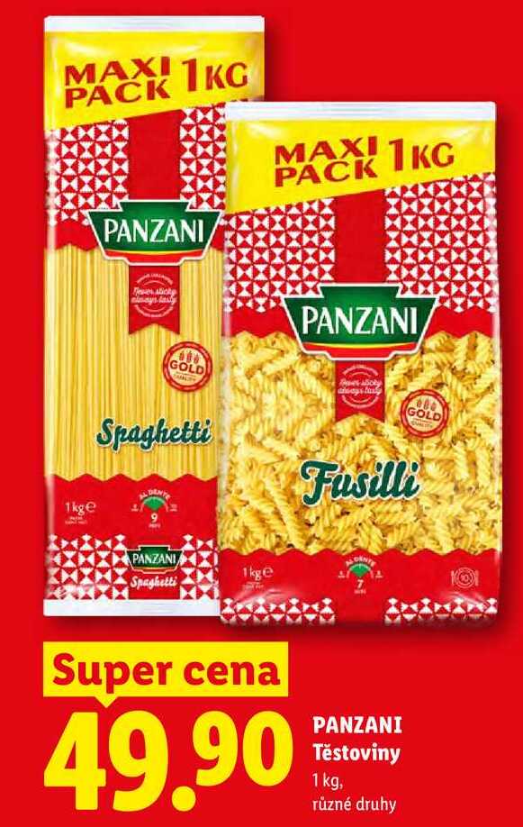 PANZANI Těstoviny 1 kg, různé druhy 