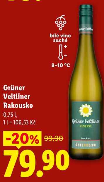 Grüner Veltliner Rakousko, 0,75 l