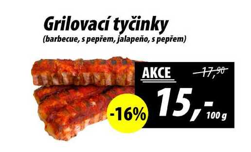 Grilovací tyčinky (barbecue, s pepřem, jalapeño, s pepřem), 100 g 