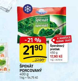 ŠPENÁT PORCOVANÝ 400 g