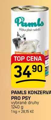 PAMLS KONZERVA PRO PSY vybrané druhy 1240 g