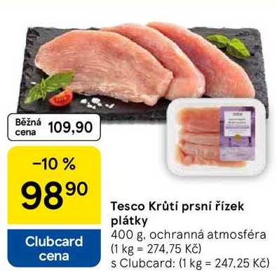 Tesco Krůtí prsní řízek plátky, 400 g