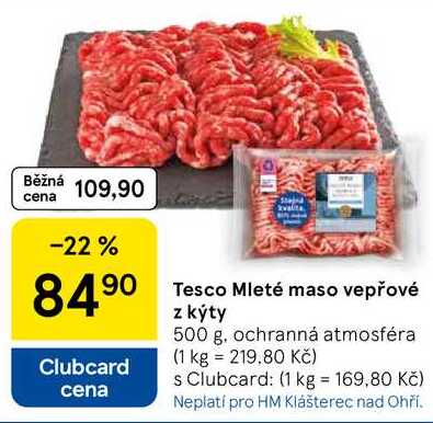 Tesco Mleté maso vepřové z kýty, 500 g