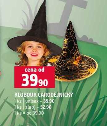 KLOBOUK ČARODĚJNICKÝ 1ks unisex 1 ks zlatý 