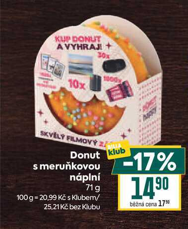 Donut klub s meruňkovou náplní 71 g