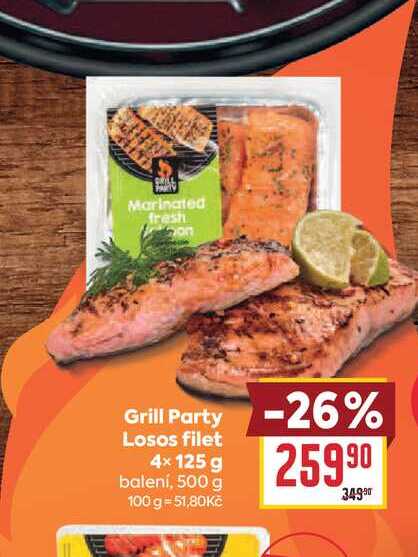 Grill Party Losos filet 4x125 g balení, 500 g