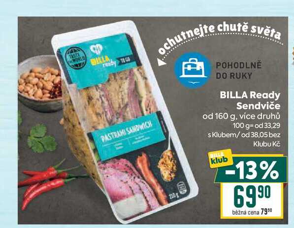 BILLA Ready Sendviče od 160 g