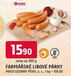 FARMÁŘSKÉ LIBOVÉ PÁRKY 100g