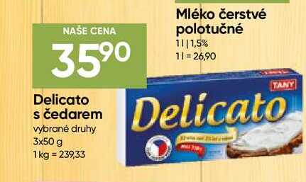 Delicato s čedarem vybrané druhy 3x50 g