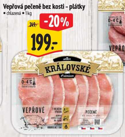 Vepřová pečeně bez kosti - plátky, 1 kg