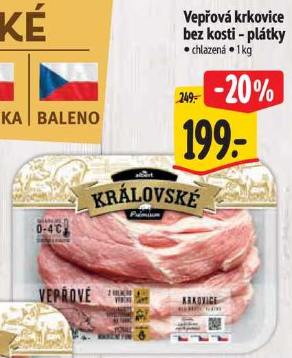 Vepřová krkovice bez kosti - plátky, 1 kg