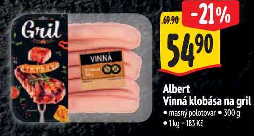 Albert Vinná klobása na gril, 300 g