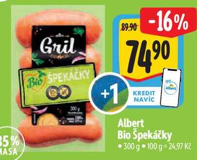 Albert Bio Špekáčky, 300 g 