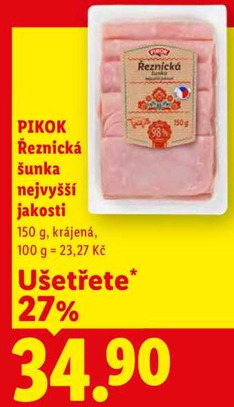 PIKOK Řeznická šunka nejvyšší jakosti, 150 g