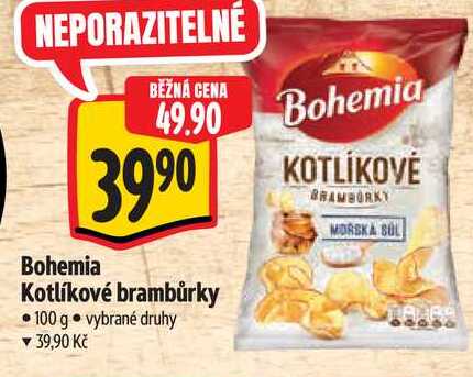 Bohemia Kotlíkové brambůrky, 100 g