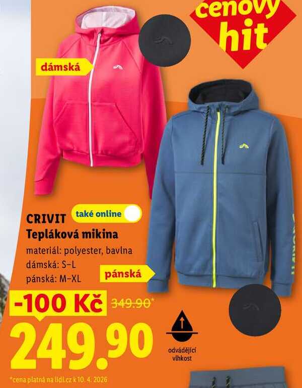 CRIVIT Tepláková mikina 