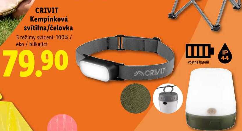 CRIVIT Kempinková svítilna/čelovka