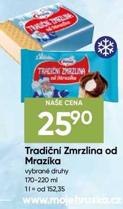 Tradiční Zmrzlina od Mrazíka vybrané druhy 170-220 ml
