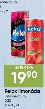 Relax limonáda vybrané druhy 0,33l
