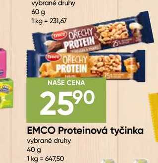 EMCO Proteinová tyčinka vybrané druhy 40 g