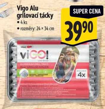 Vigo Alu grilovací tácky, 4 ks