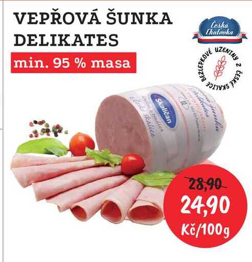 VEPŘOVÁ ŠUNKA DELIKATES min. 95 % masa 100g 