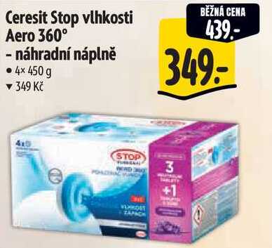 Ceresit Stop vlhkosti Aero 360° - náhradní náplně 4x 450 g   