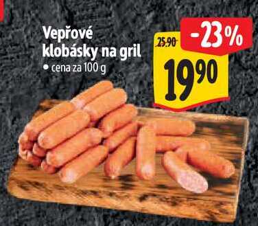 Vepřové klobásky na gril, cena za 100 g 