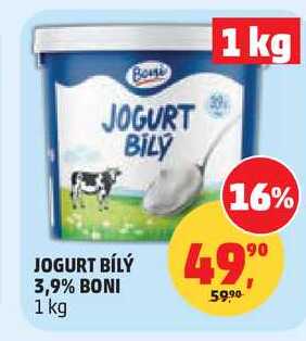 JOGURT BÍLÝ 3,9% BONI, 1 kg 