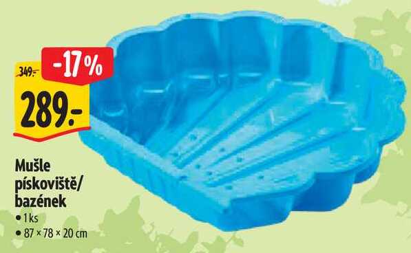 Mušle pískoviště/bazének