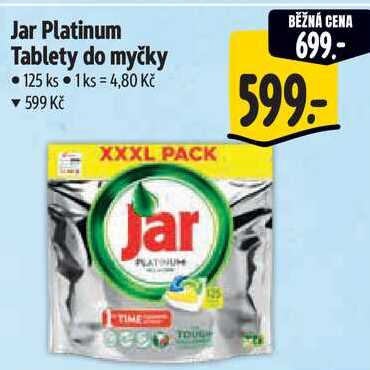 Jar Platinum Tablety do myčky, 125 ks