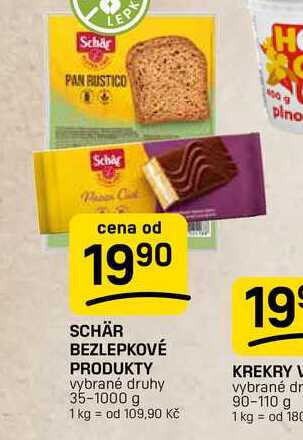 SCHÄR BEZLEPKOVÉ PRODUKTY vybrané druhy 35-1000 g 