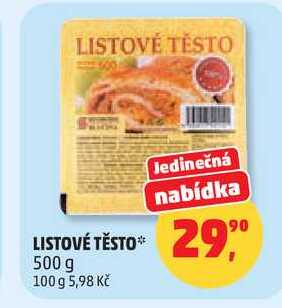 LISTOVÉ TĚSTO, 500 g