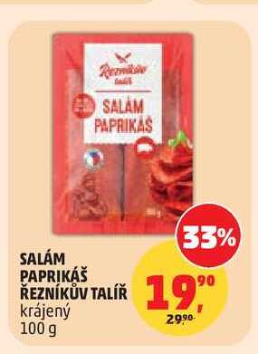 SALÁM PAPRIKÁŠ ŘEZNÍKŮV TALÍŘ, 100 g 