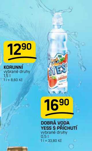 DOBRÁ VODA YESS S PŘÍCHUTÍ vybrané druhy 0,5l